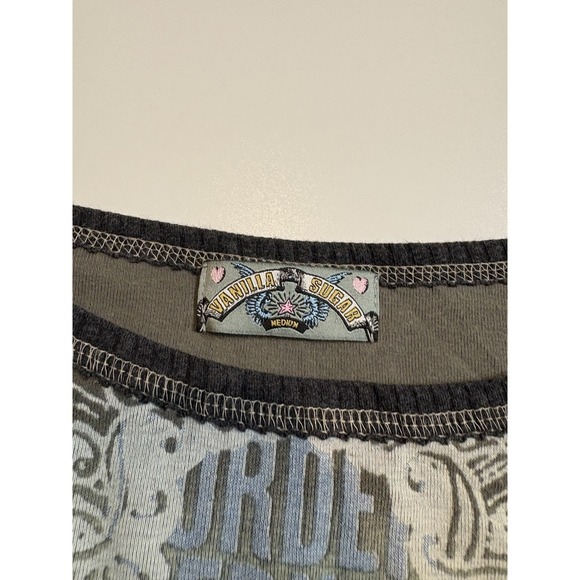 Women's Y2K Vanilla Sugar 3/4 Long Sleeve Shirt SZ M Wild West - Picture 2 of 6